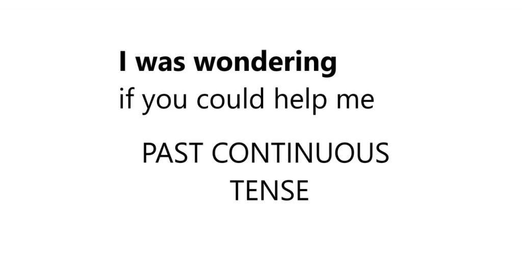 WAS WONDERING - PAST CONTINUOUS TENSE